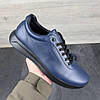 Чоловічі шкіряні кросівки (натуральна шкіра) сині демісезонні для чоловіків на весну осінь, розміри 40-45, фото 3