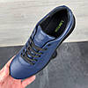 Чоловічі шкіряні кросівки (натуральна шкіра) сині демісезонні для чоловіків на весну осінь, розміри 40-45, фото 4