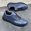 Чоловічі шкіряні кросівки (натуральна шкіра) сині демісезонні для чоловіків на весну осінь, розміри 40-45, фото 6