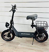 Електросамокат з амортизаторами реально їде 35 км/год до 120 кг із сидінням і кошиком 2 колеса 14 дюймів Core