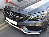 Передняя решетка Diamond Silver 2018-2025, с камерой для Mercedes C-сlass W205, фото 7