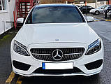Передняя решетка Diamond Silver 2018-2025, с камерой для Mercedes C-сlass W205, фото 8