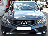 Передняя решетка Diamond Silver 2018-2025, с камерой для Mercedes C-сlass W205, фото 11