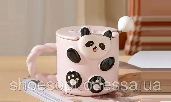 Кухоль Панда з кришкою і ложечкою