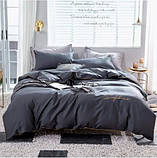 Постільна білизна двуспальна Сатин / Комплект постільної білизни з вишивкою Сірий, фото 2