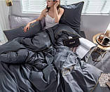 Постільна білизна двуспальна Сатин / Комплект постільної білизни з вишивкою Сірий, фото 6