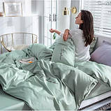 Постільна білизна полуторна Сатин / Комплект півтораспальної постільної білизни звишивкою Мята, фото 3