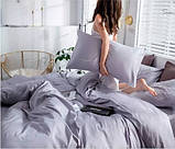 Постільна білизна полуторна Сатин / Комплект півтораспальної постільної білизни звишивкою Срібло, фото 2