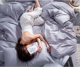 Постільна білизна двуспальна Сатин / Комплект постільної білизни з вишивкою Срібло, фото 3