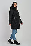 Жіноча чорна стьобана демісезонна куртка, фото 2
