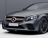Передняя решетка AMG Silver 2018-2025, без камеры для Mercedes C-сlass W205, фото 4