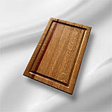 Кухонна дошка з дуба з вставкою екзотичної породи 20х30см, фото 2