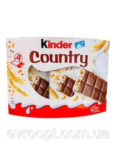 Шоколадний батончик Kinder Country Milk 9 шт.