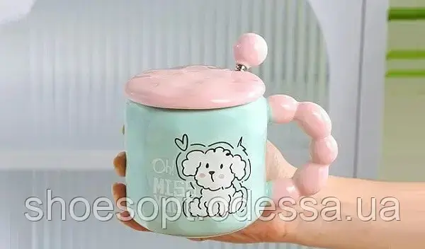 Кухоль керамічний Цуценятко з кришкою