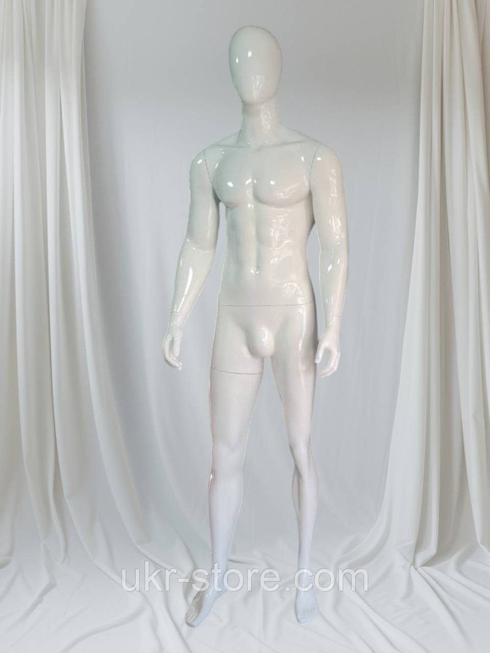 Манекен чоловічий лакований білий, фото 1