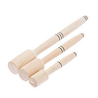 Набір товкачок макогонів картоплем'ялок фігурних для картоплі дерев'яних (3 штуки)