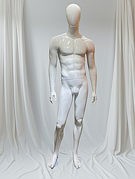 Чоловічий манекен білий лак