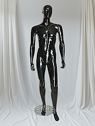 Манекен чоловічий лакований чорний