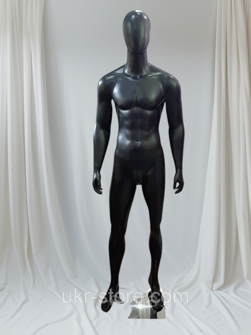 Чоловічий манекен чорний матовий, фото 1