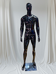 Чоловічий манекен чорний лакований