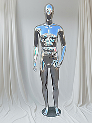 Манекен чоловічий хромований