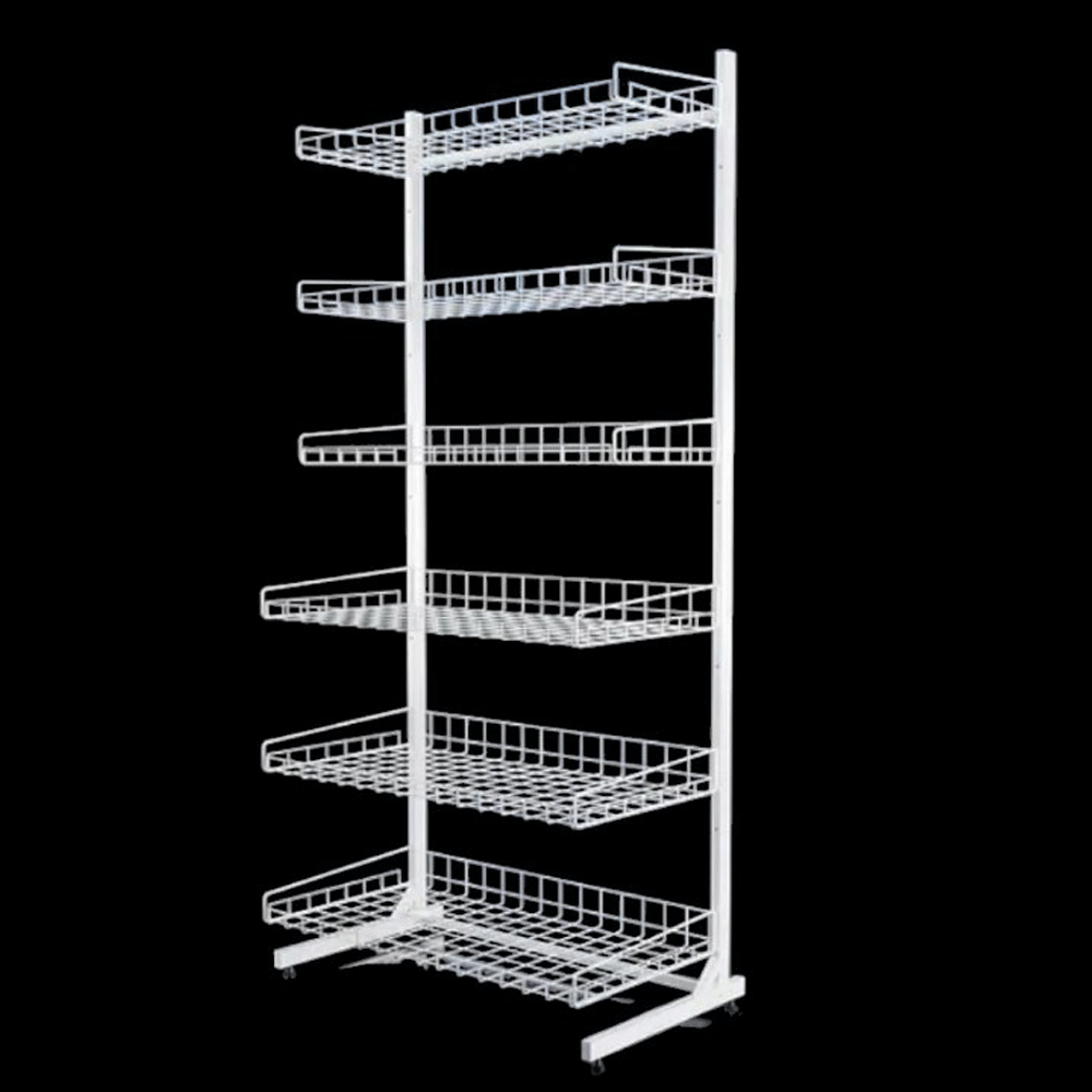 Торговий сітчастий стелаж 6 кошиків 80 см, фото 1