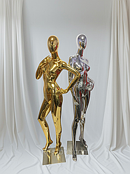 Манекен гіпсовий хром і золото на підставці