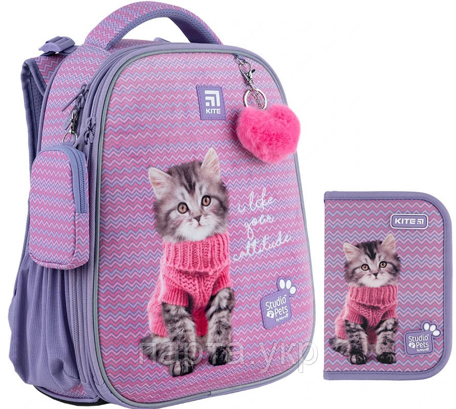 Рюкзак шкільний каркасний Kite Education Studio Pets SP24-531M + пенал