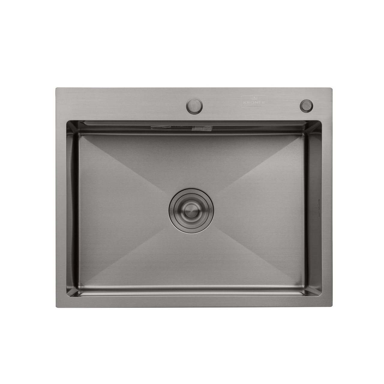 Кухонна мийка Kroner KRP Schwarze - 6350HM PVD (3.0/1.0 мм), фото 1