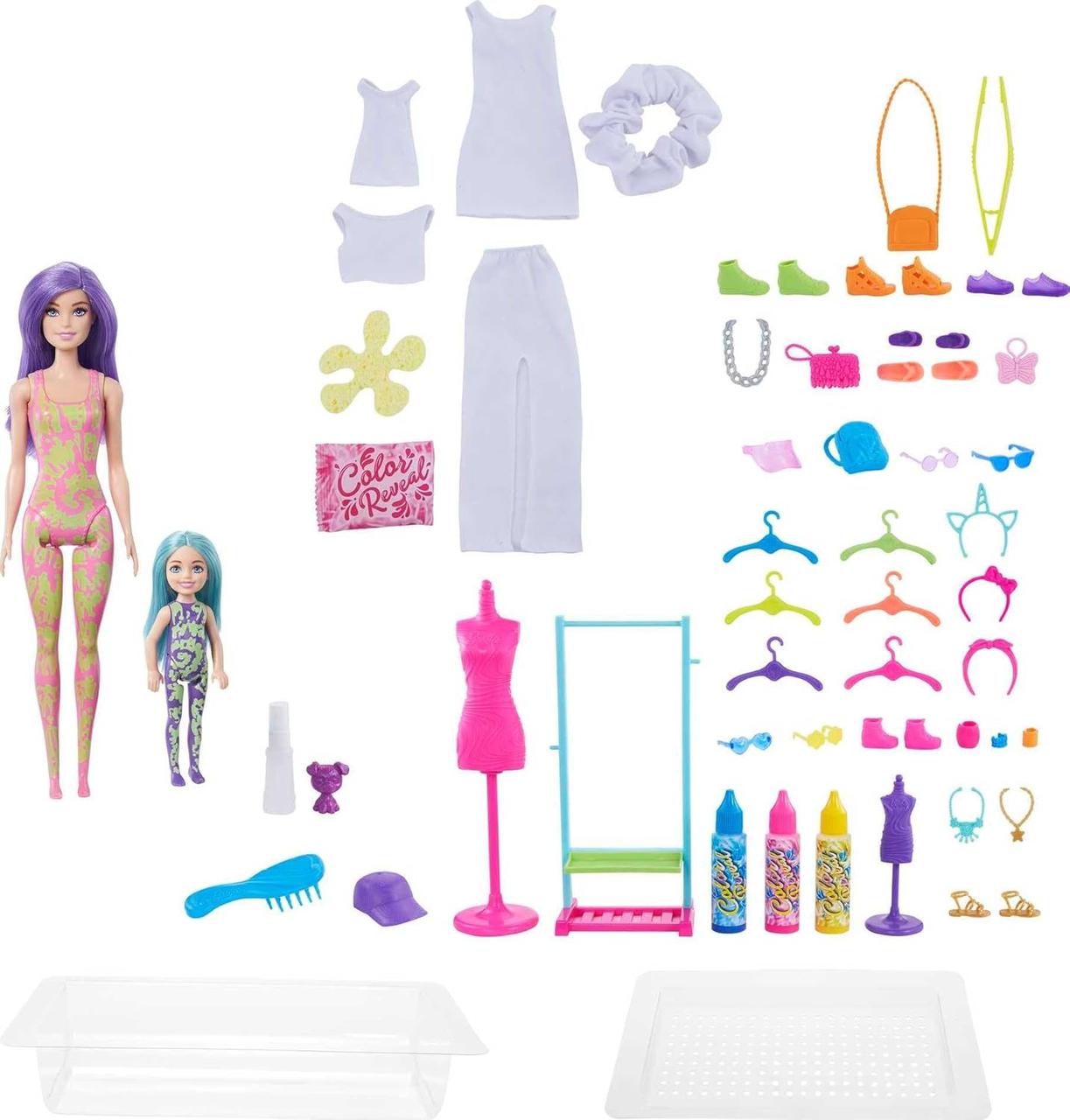 Набір Барбі та Челсі тай дай Barbie Color Reveal Toy Set, Tie-Dye Fashion Maker