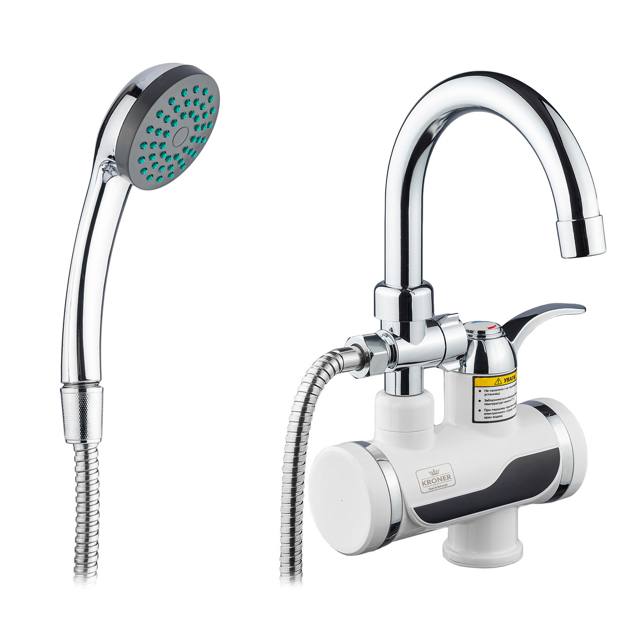 Проточний водонагрівач Kroner KRM Volt - CW191MDS з дисплеєм, фото 1