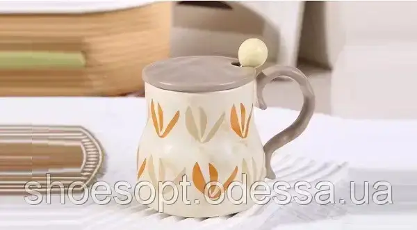 Кухоль керамічний Романтичний із кришкою