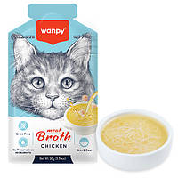 Wanpy Meat Broths Chicken ВАНПІ СУП З КУРКОЮ беззерновий рідкий корм для котів, пауч - 50 г