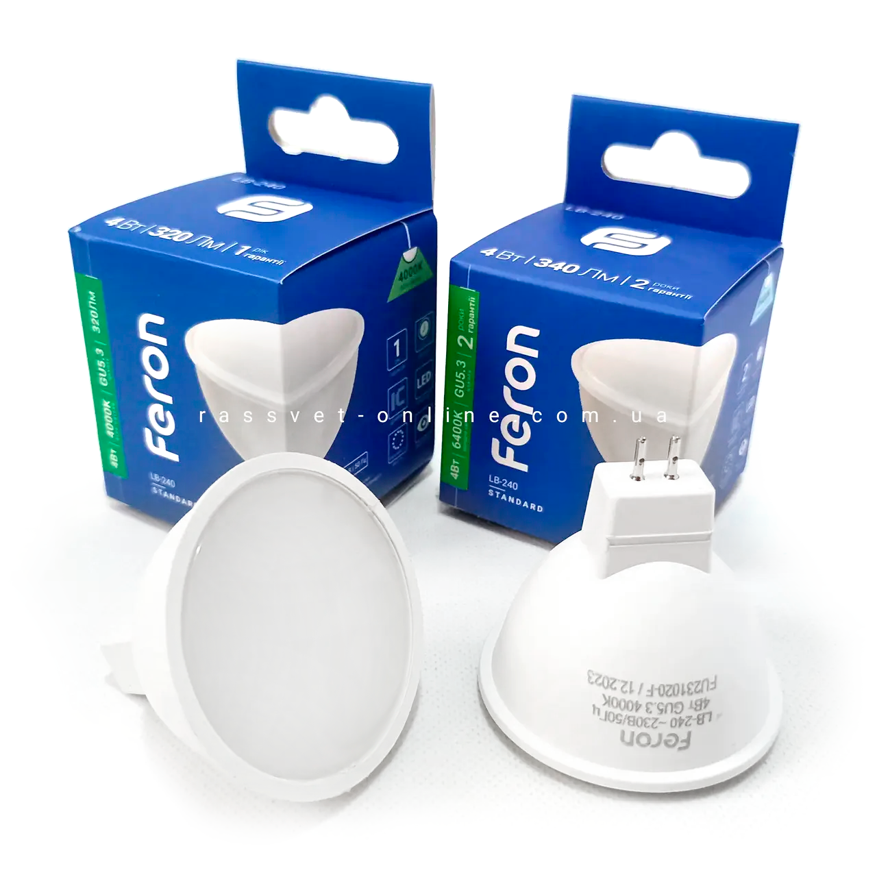 Світлодіодна лампа Feron MR-16 LB-240 4W LED 220V GU5.3 Ø50х46мм 2700K / 4000K / 6400K матова 320Lm