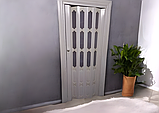 Напівзасклені двері гармошка 86x203см посилені. Білий ясен. Доставка, фото 2