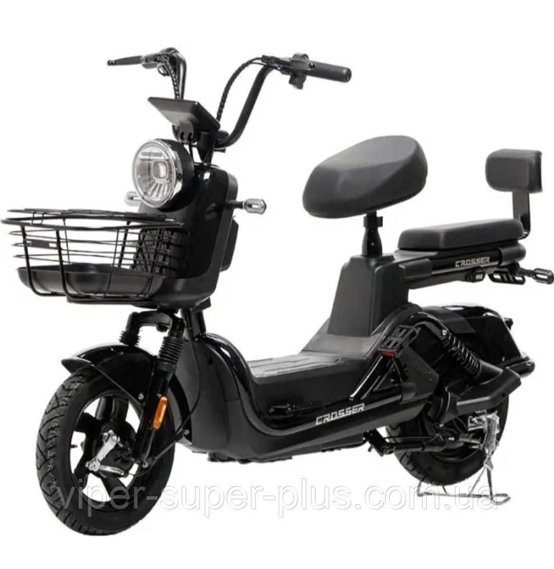 Електроскутер Електровелосипед Crosser CR2 Двохмісний 2025 (600W, 60V, 20Ah) Чорний