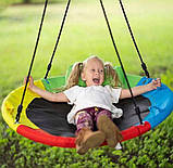 Дитяча гойдалка Діаметр 100 см, Вуличні дитячі гойдалки, Підвісна гойдалка для дітей, Гніздо для дітей, фото 4
