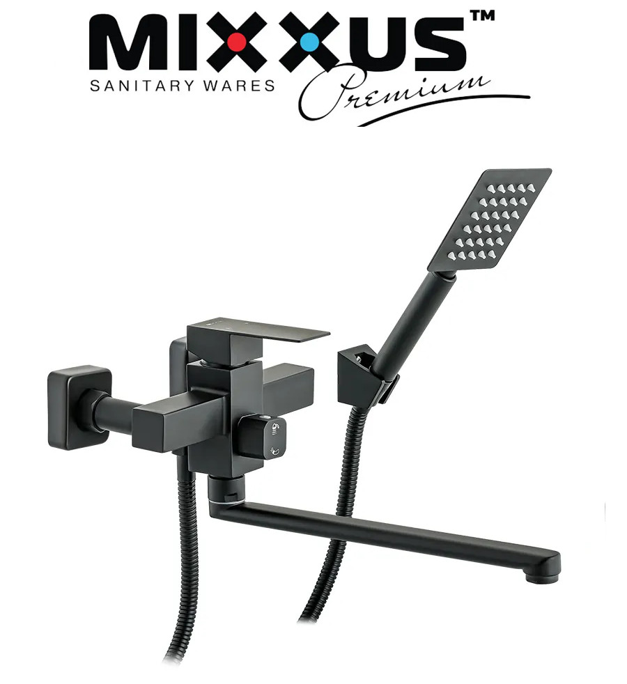 Змішувач для ванни Mixxus KUB-006 чорний нержавіюча сталь