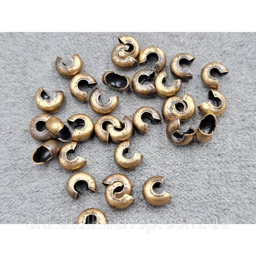 Кримпи 5мм, 100 штук, колір мідь, фото 1
