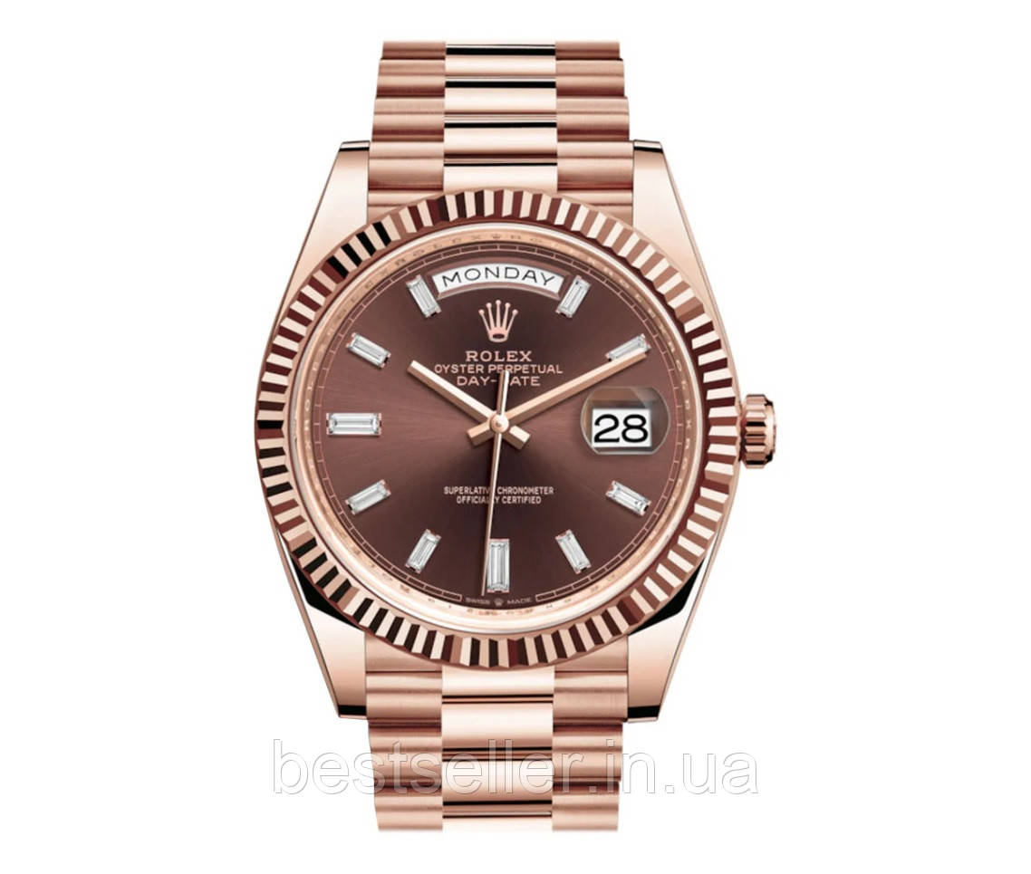 ROLEX DAY-DATE 40MM ETA 2813 CHOCOLATE DIAL ROSE GOLD 18K PRESIDENT BRACELET ref 118235. AAA+