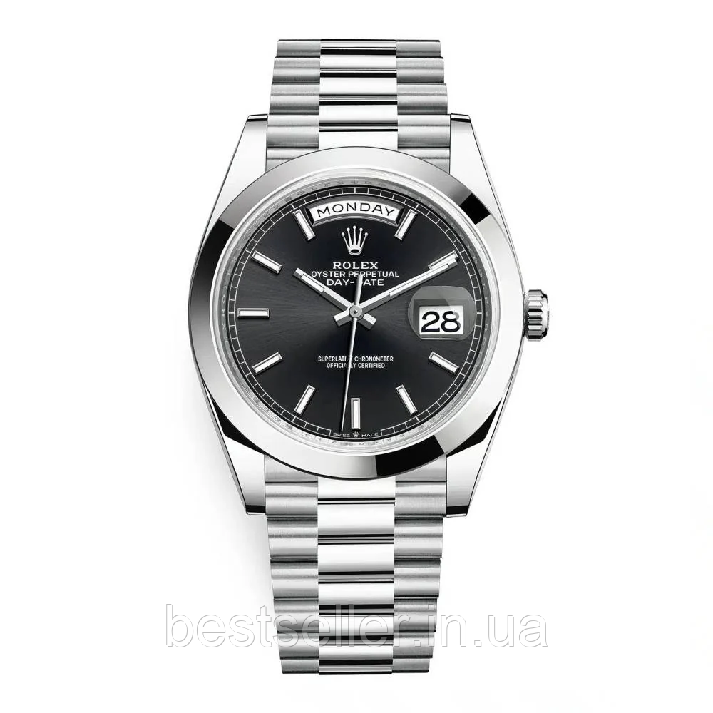 ROLEX DAY-DATE 40MM BLACK DIAL SMOOTH BEZEL PRESIDENT ref 228206 ETA 2824-2 AAA+