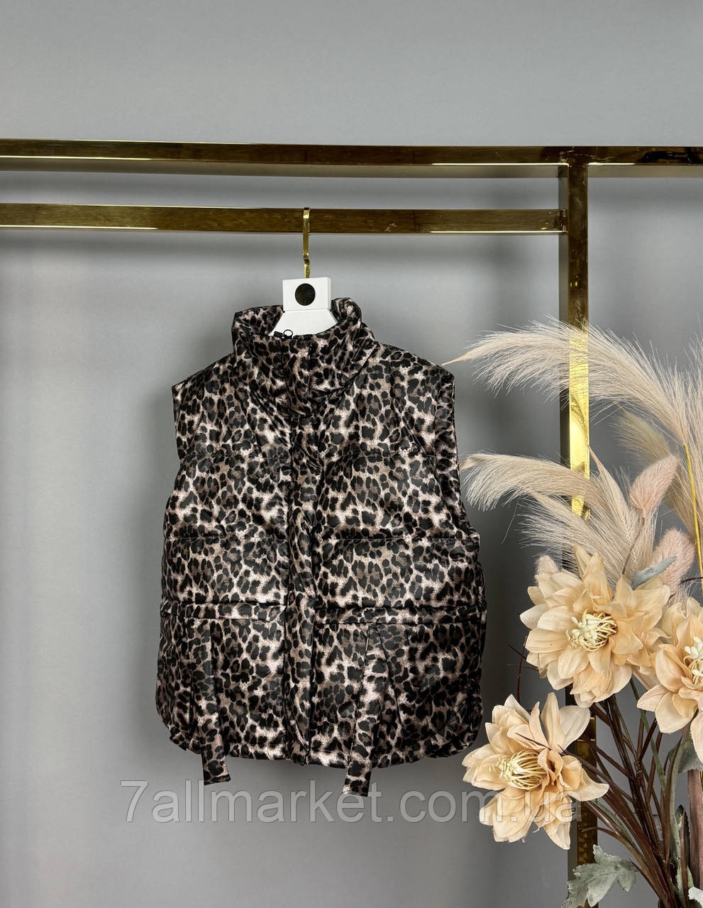 Жилетка демісезонна підліткова Леопардова на дівчинку 128-152 см "DFK" купити гуртом в Одесі на 7 км, фото 1