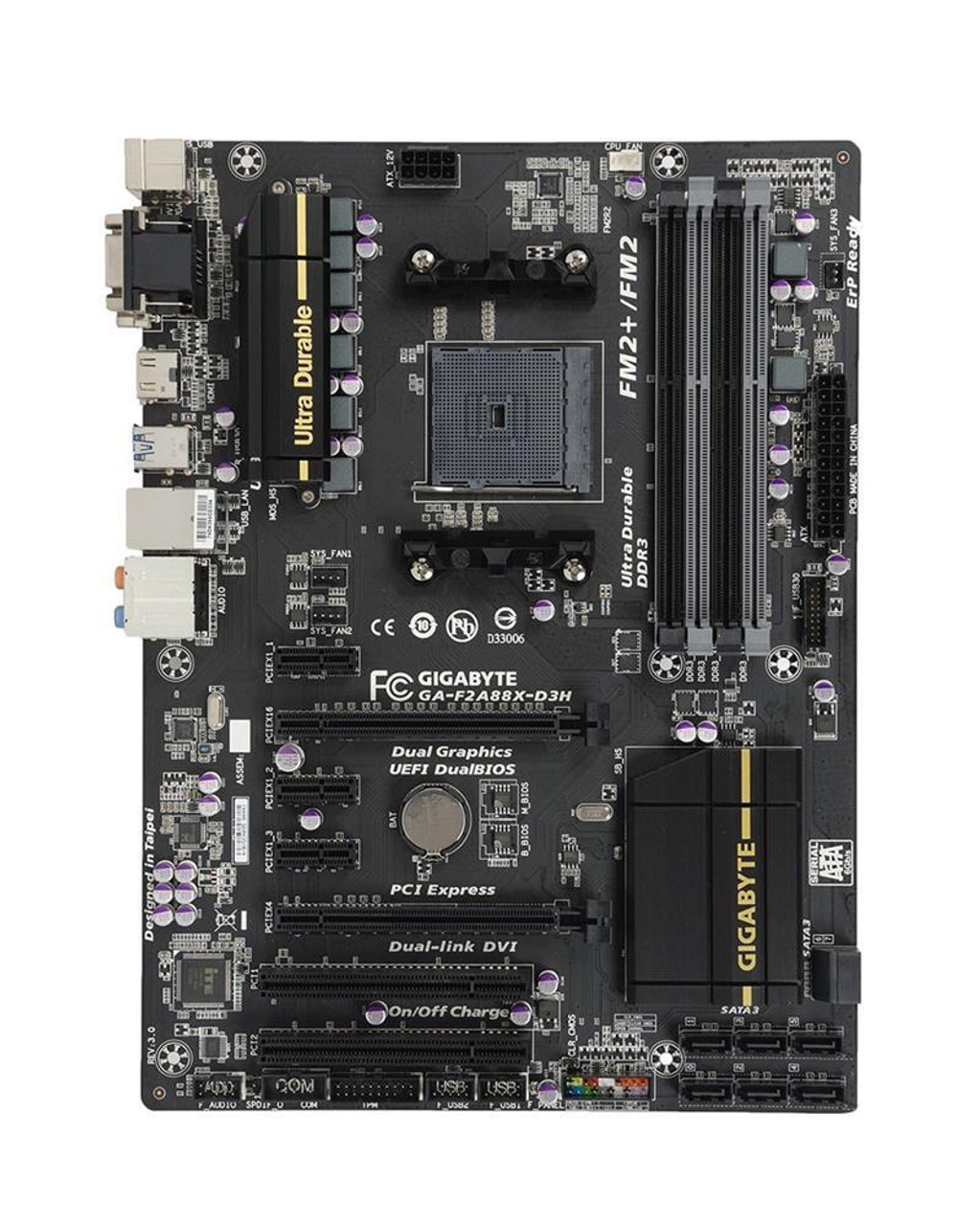 Плата під AMD Socket FM2+ ТОПОВА GIGABYTE GA-F2A88X-D3H на DDR3, SATA 3 / USB 3.0 з HDMI Підтримує до A10-8750, фото 1