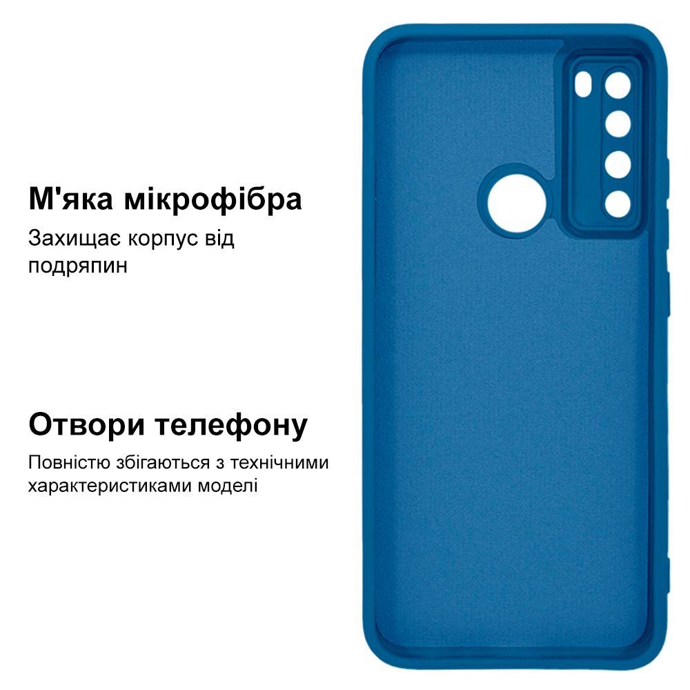 Чохол Silicone case Camera Protective для Xiaomi Redmi Note 8 (16) синій Blue