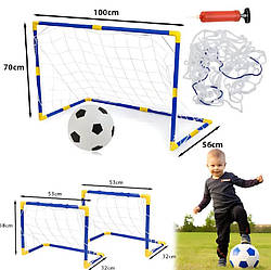Дитячі футбольні ворота 2-в-1 з м'ячем, насосом і регулюванням висоти