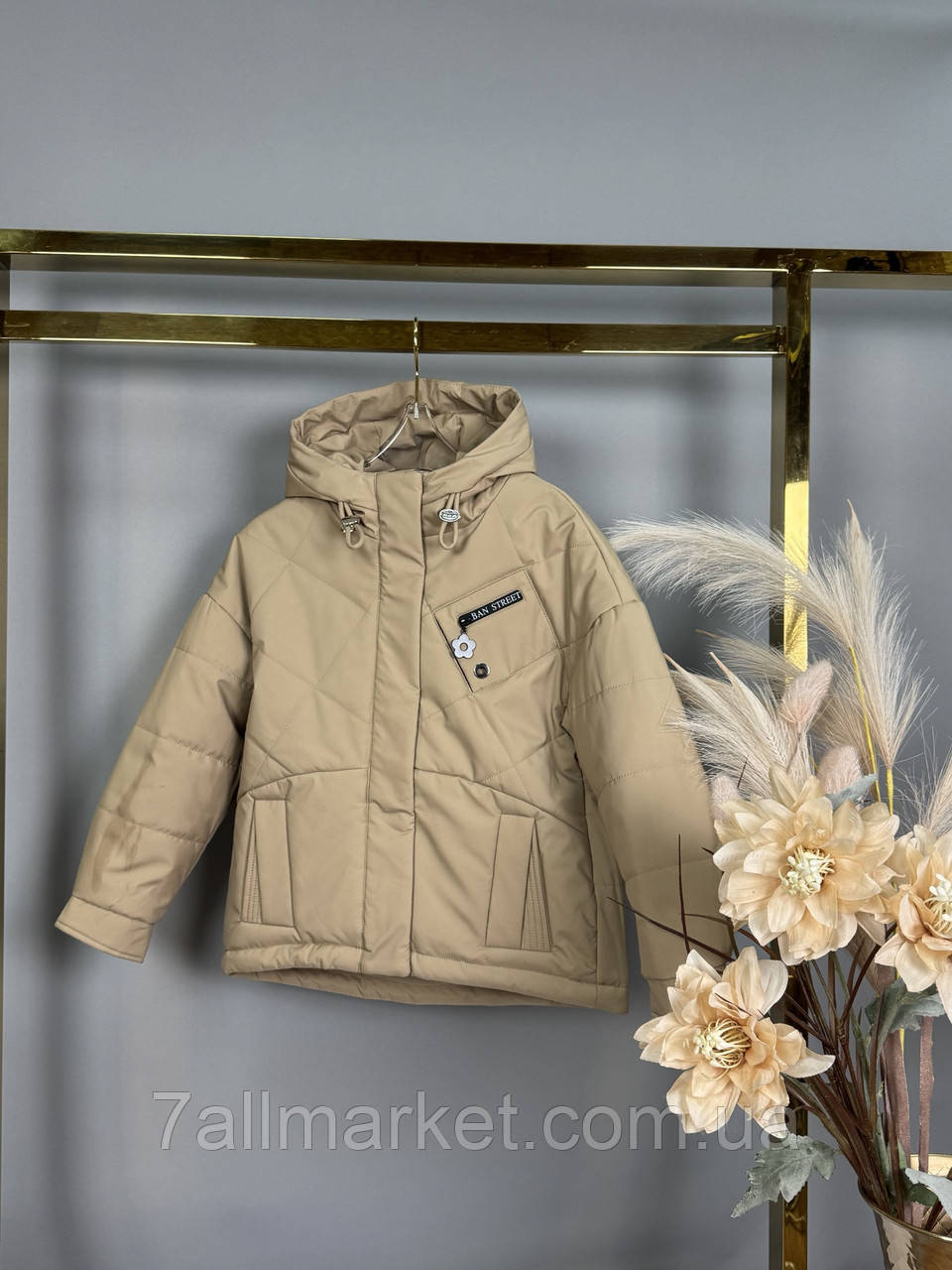 Куртка підліткова демісезонна з капюшоном на дівчинку 128-152 см (4кв) "DFK" недорого від прямого постачальника, фото 1