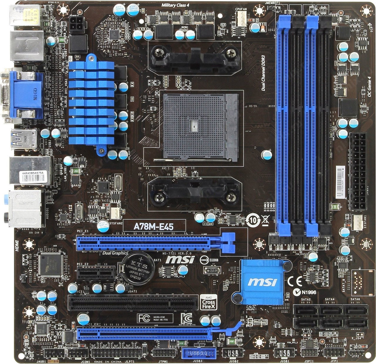 Плата під AMD Socket FM2+ MSI A78M-E45 (MS-7721) на DDR3/ USB 3.0 /SATA3 /з HDMI Підтримує ПРОЦИ до A10-6790 100W