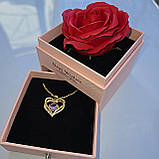 Намисто з підвіскою "I love you" і трояндою в подарунковій коробці Рожевий, фото 7