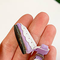 Туфлі для ляльки з ремінцем ажур Клей 2.7*1.2 см Бузкові