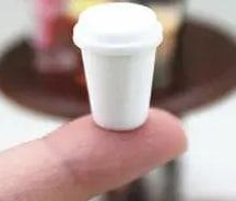 Мініатюра склянка з кришкою 1.8 см Білий, фото 1